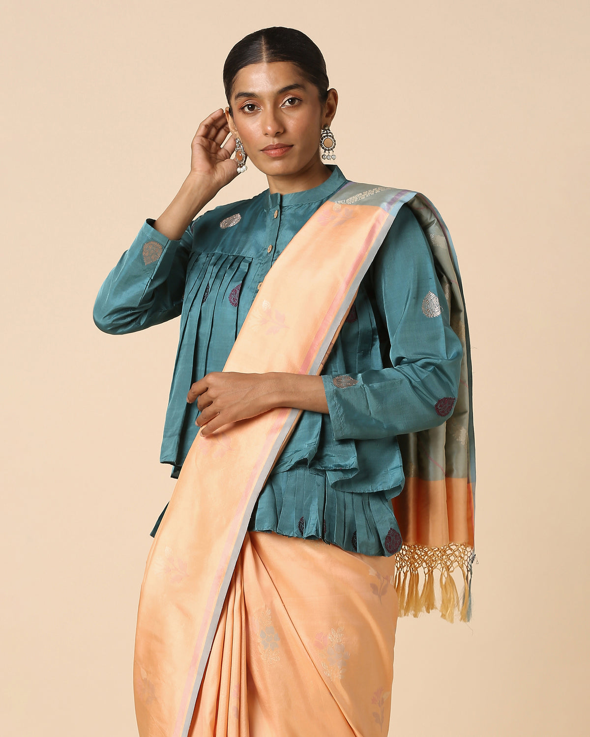 Amazni Banarasi Jamdani Silk Saree