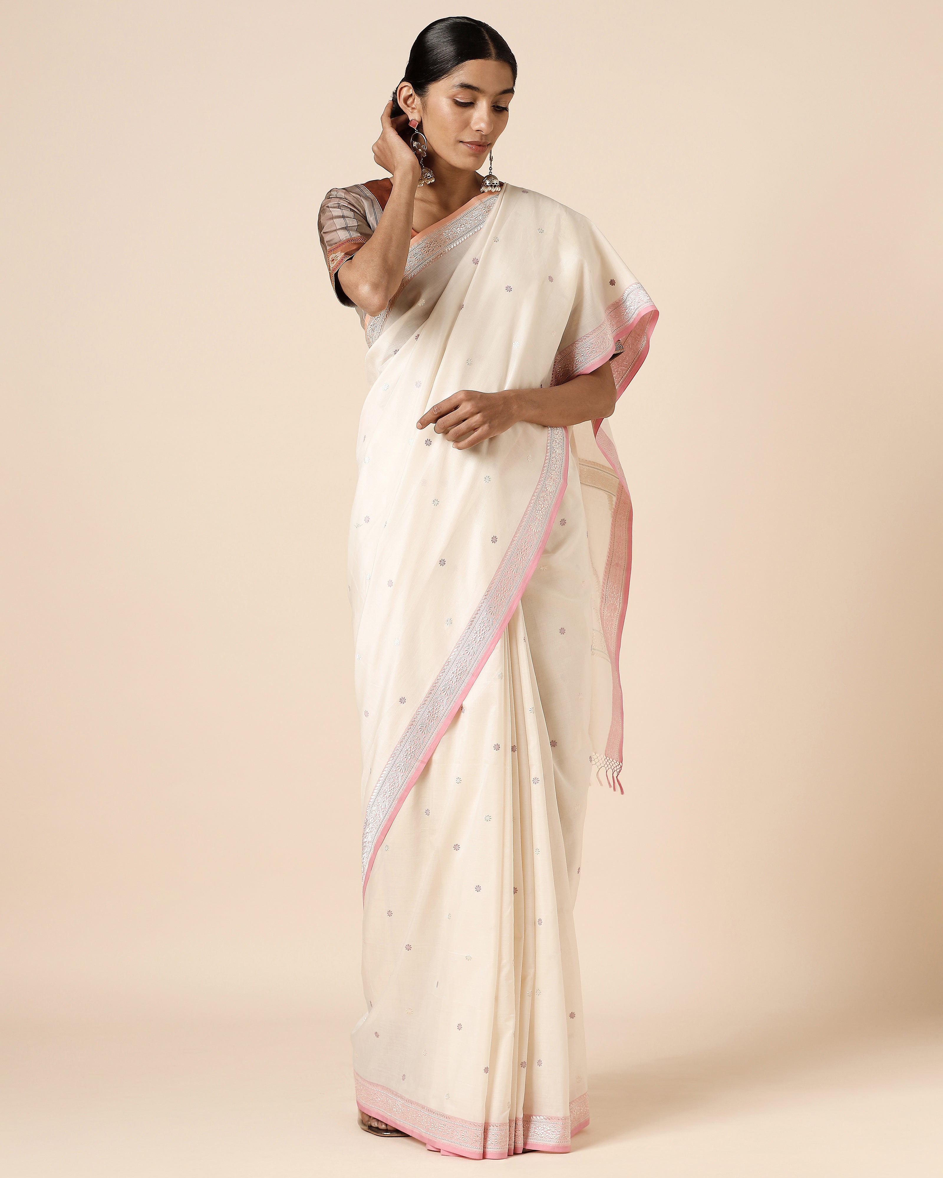 Acala Banarasi Kadwa Cotton Saree