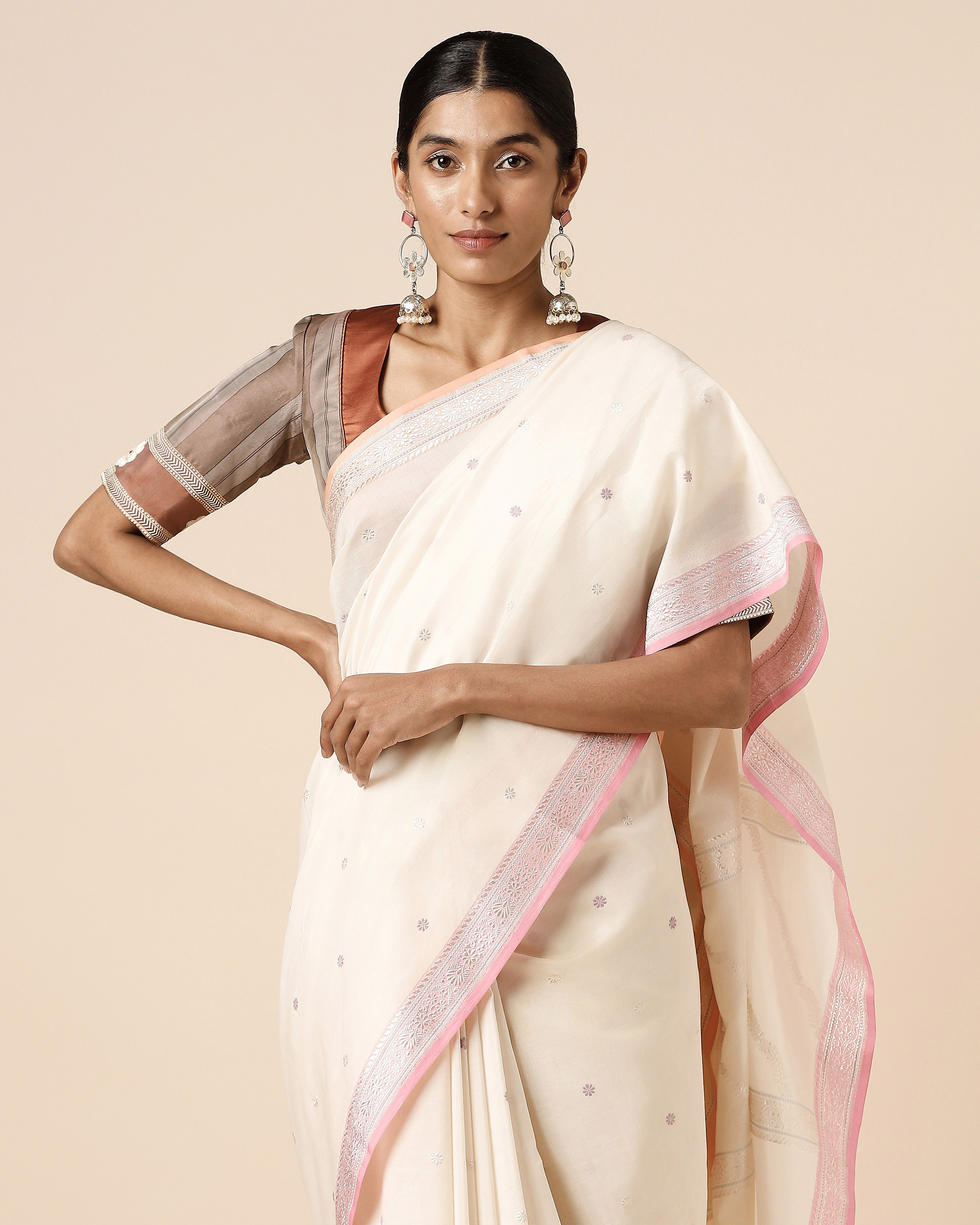Acala Banarasi Kadwa Cotton Saree