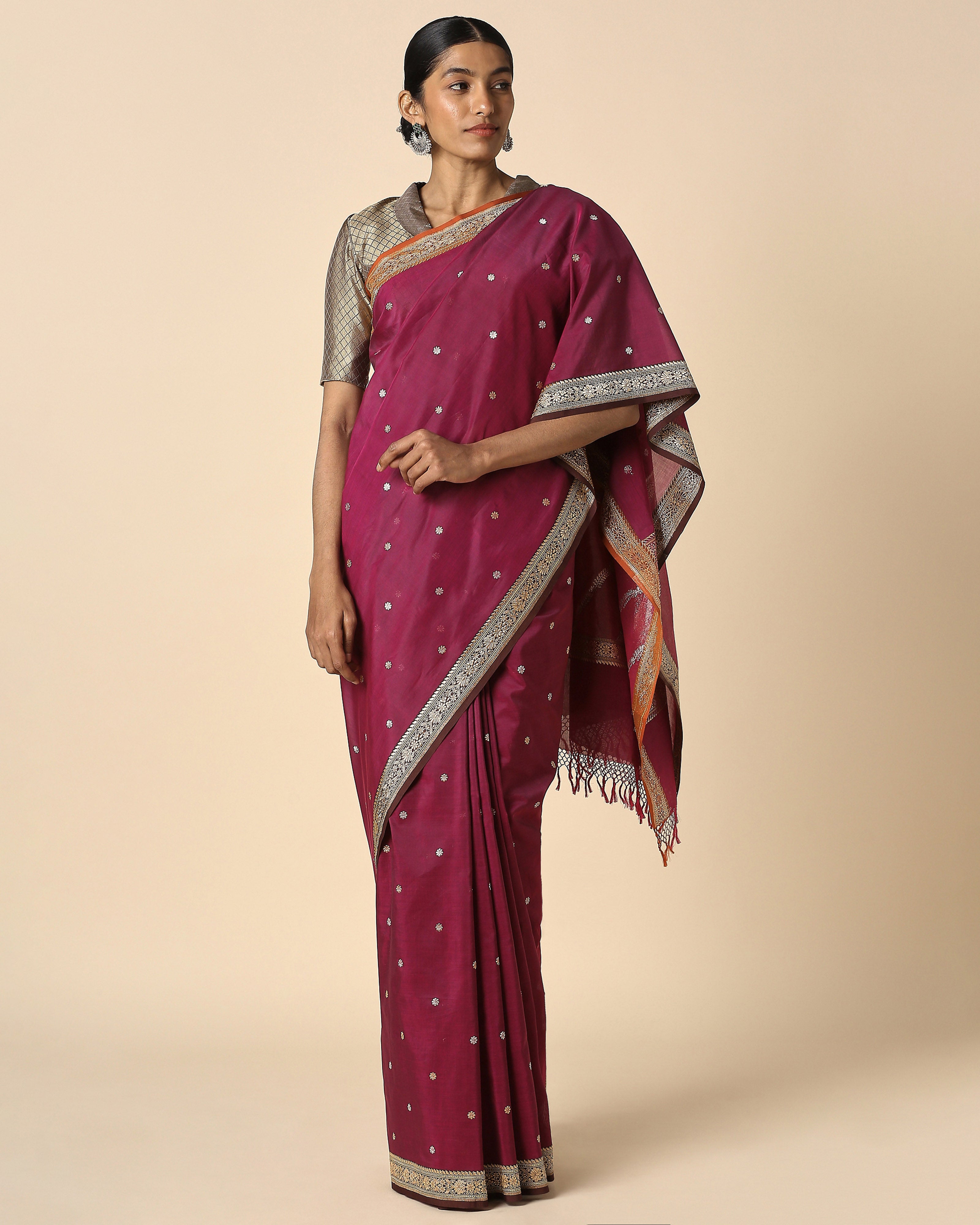 Acala Banarasi Kadwa Cotton Saree