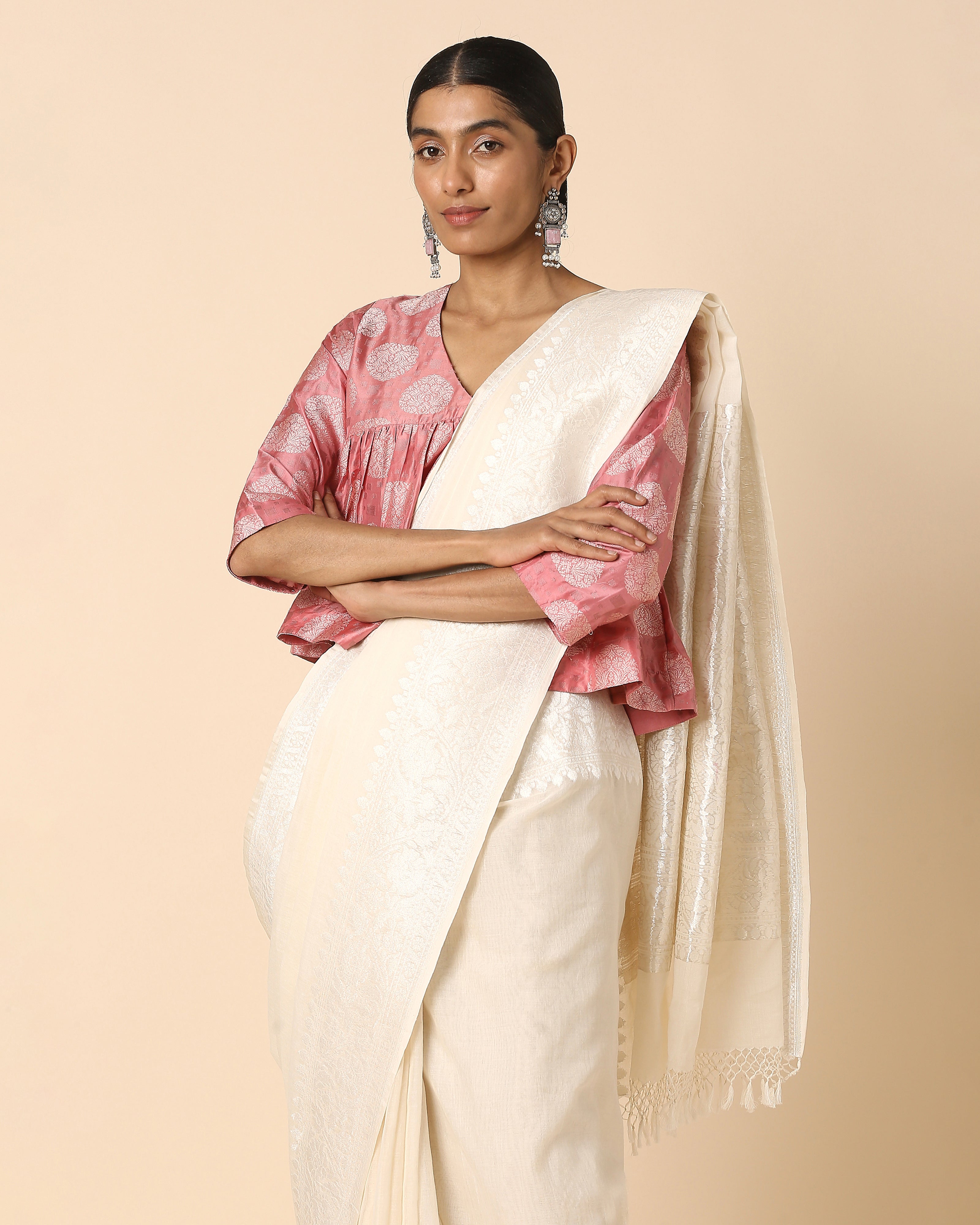 Rosa Banarasi Kadwa Cotton Saree