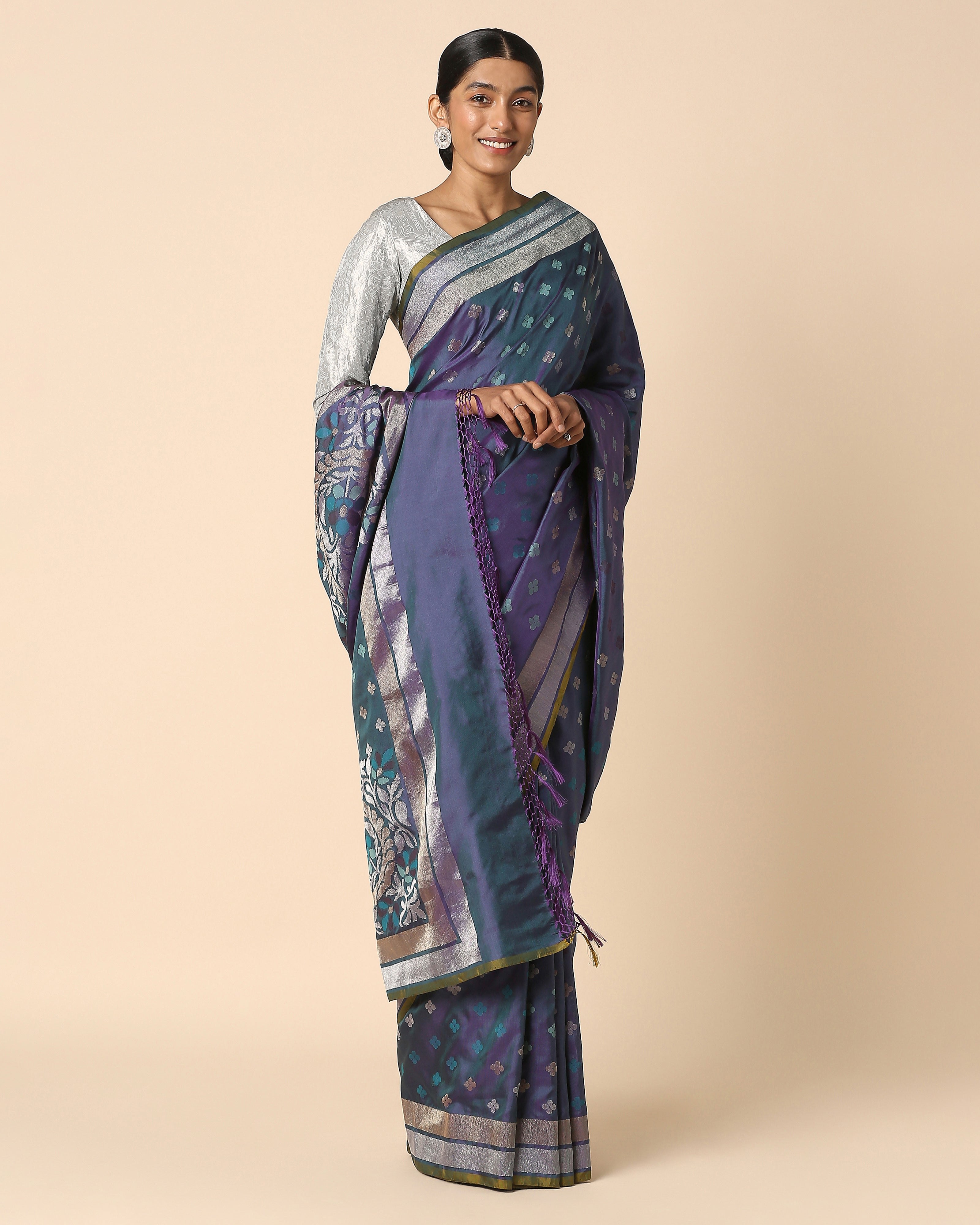 Rudra Banarasi Jamdani Silk Saree