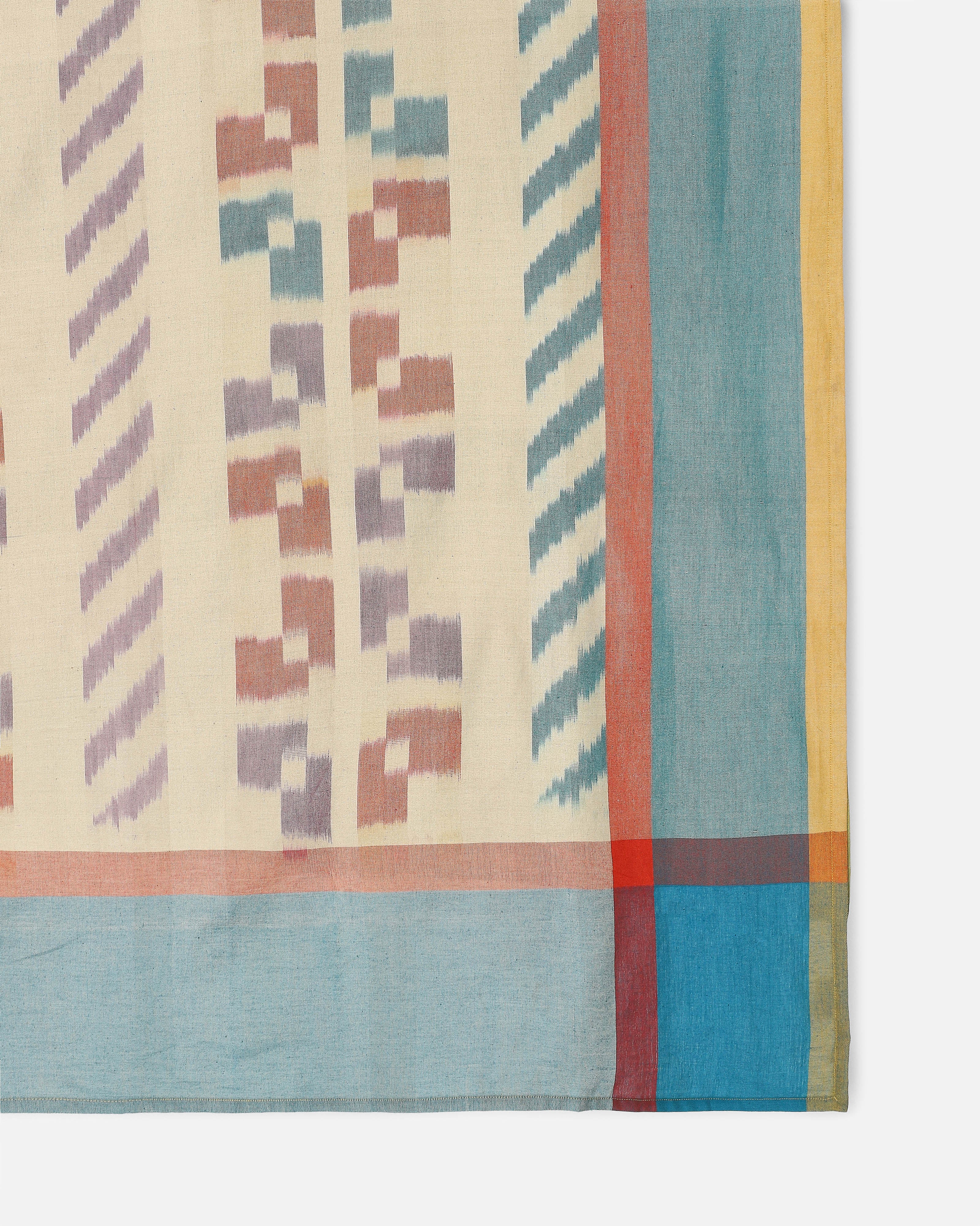 Banyu Pochampally Warp Ikat Cotton Bed Cover