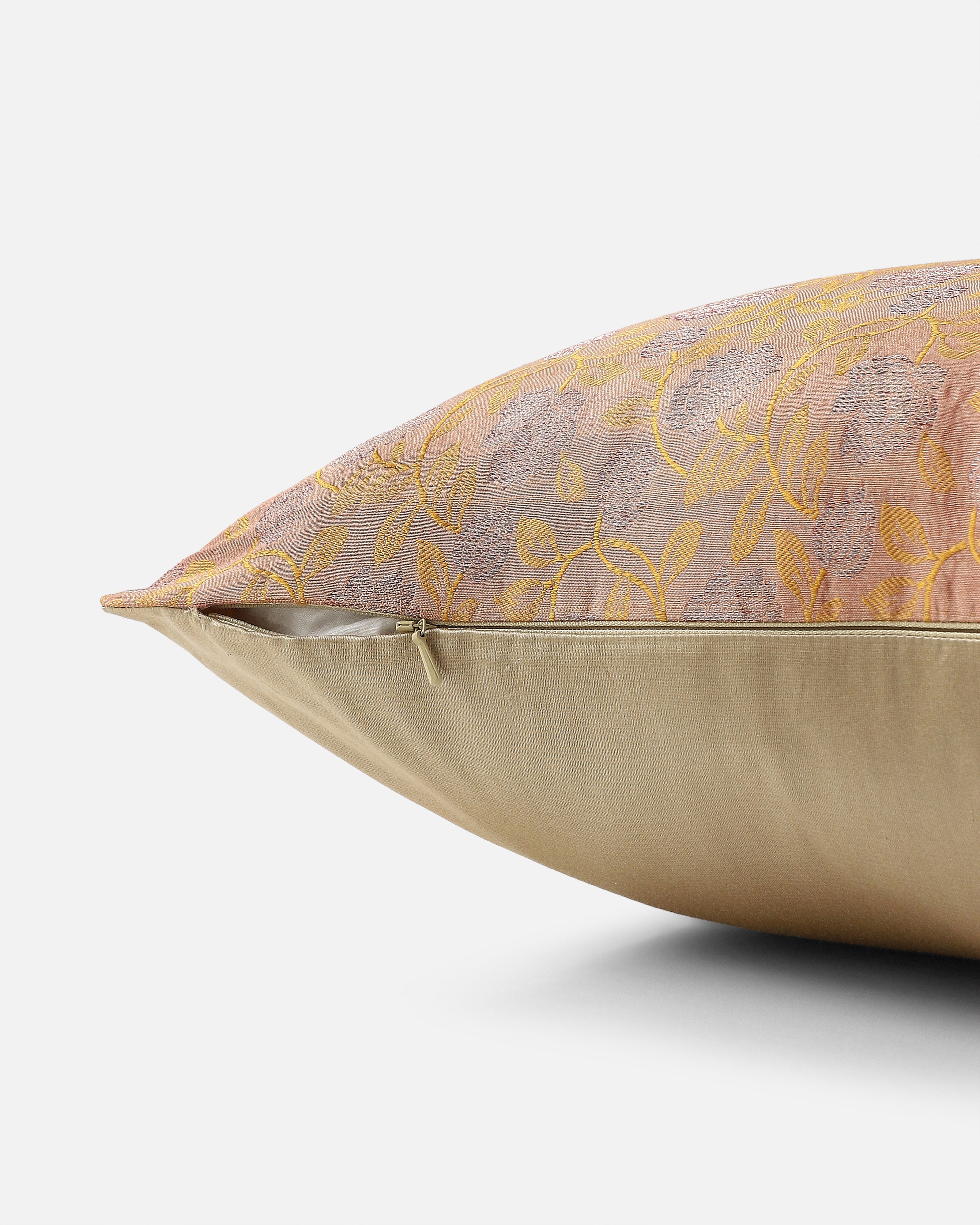 Rozza Banarasi Powdi Silk Cushion Cover