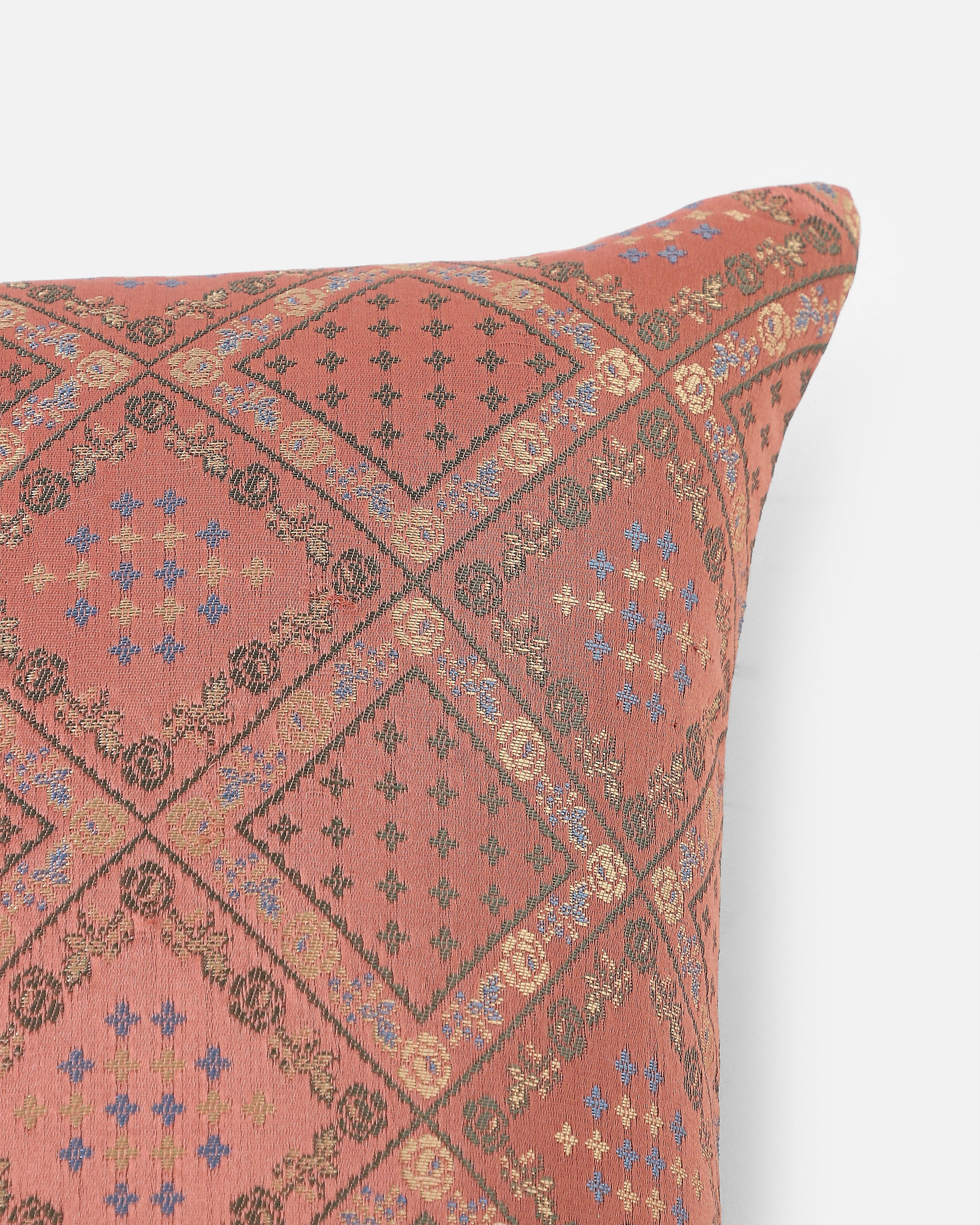 Nikeeta Banarasi Satin Brocade Silk Viscose Cushion Cover