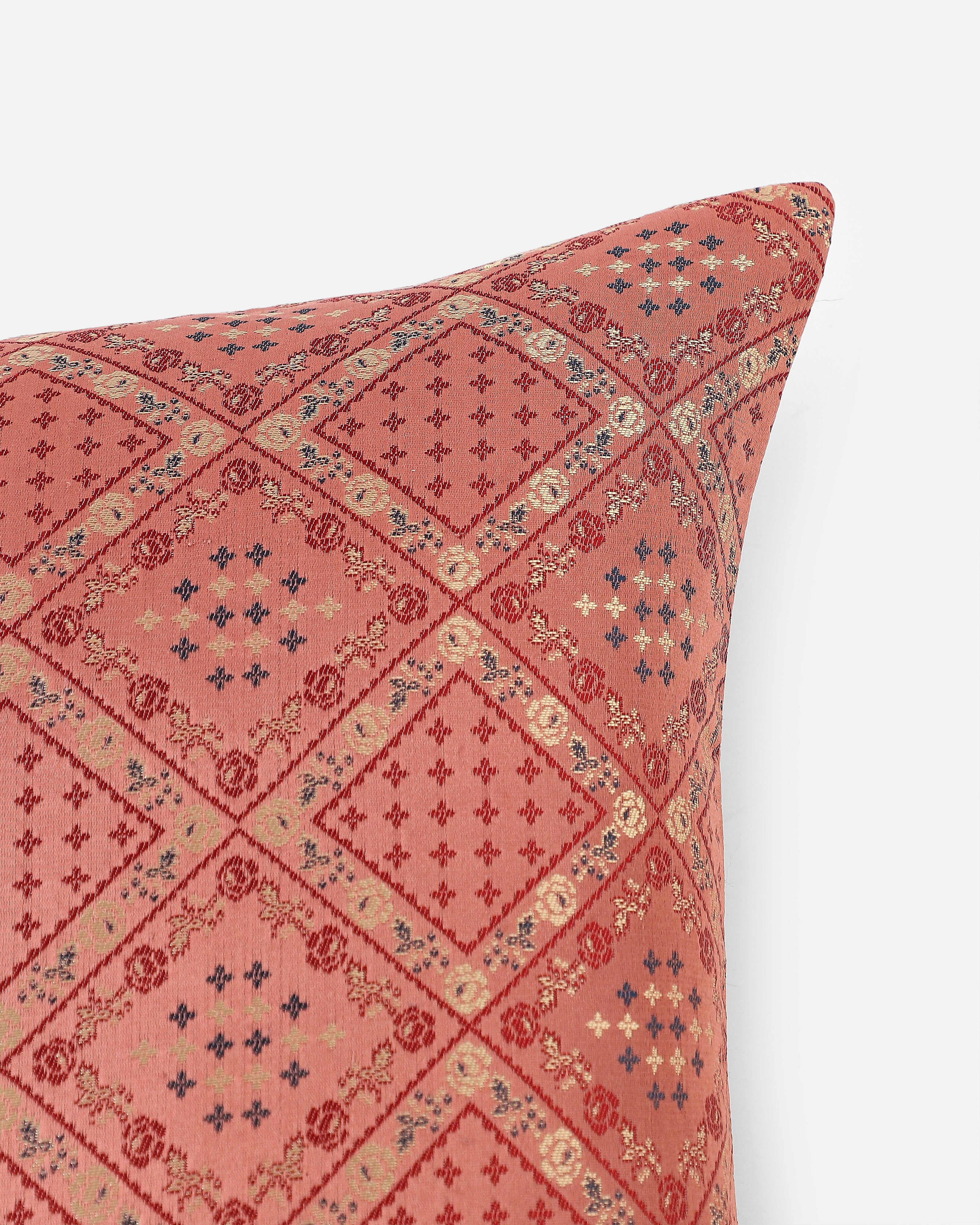 Nikeeta Banarasi Satin Brocade Silk Viscose Cushion Cover