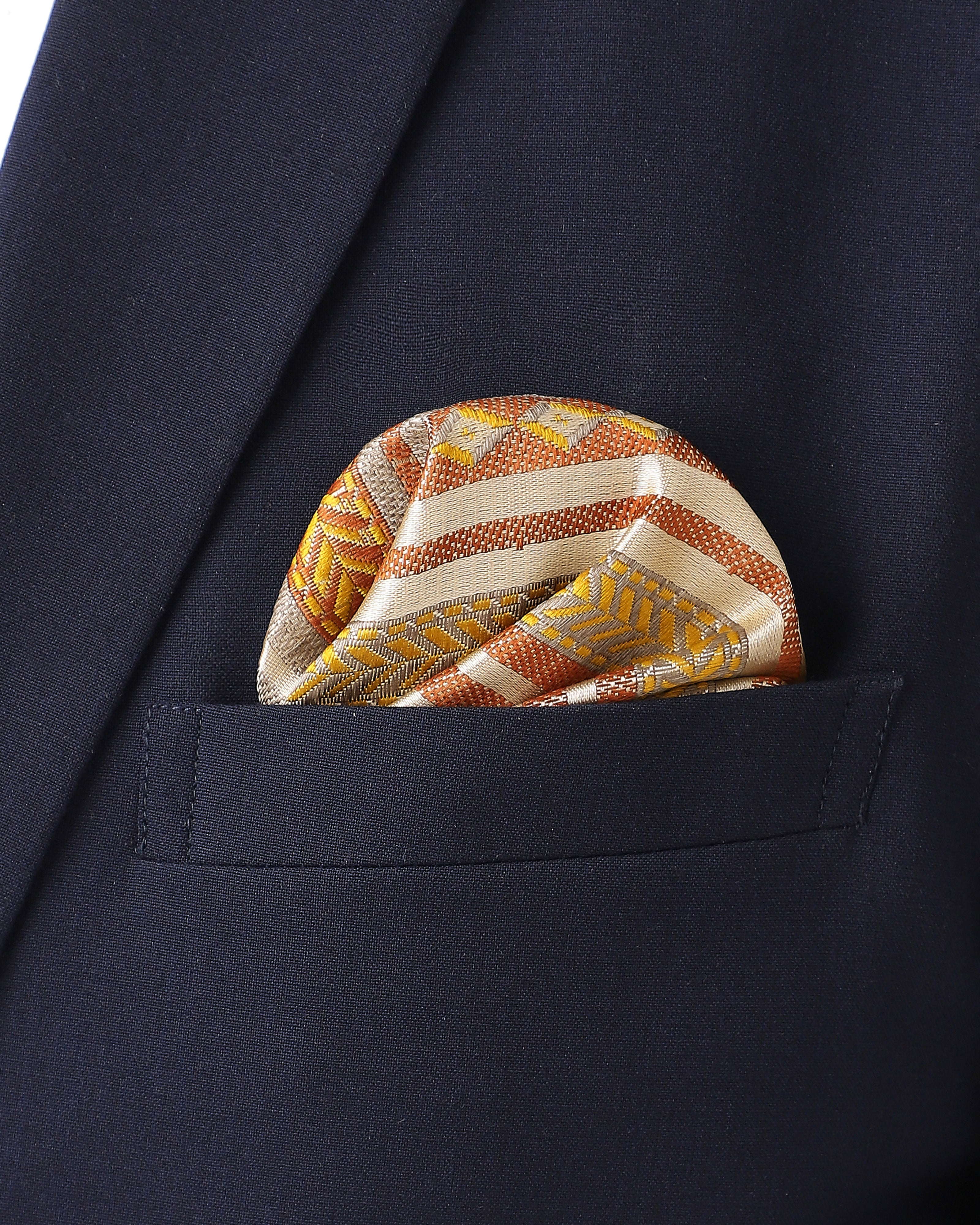 Jharokha Banarasi Tanchoi Silk Pocket Square