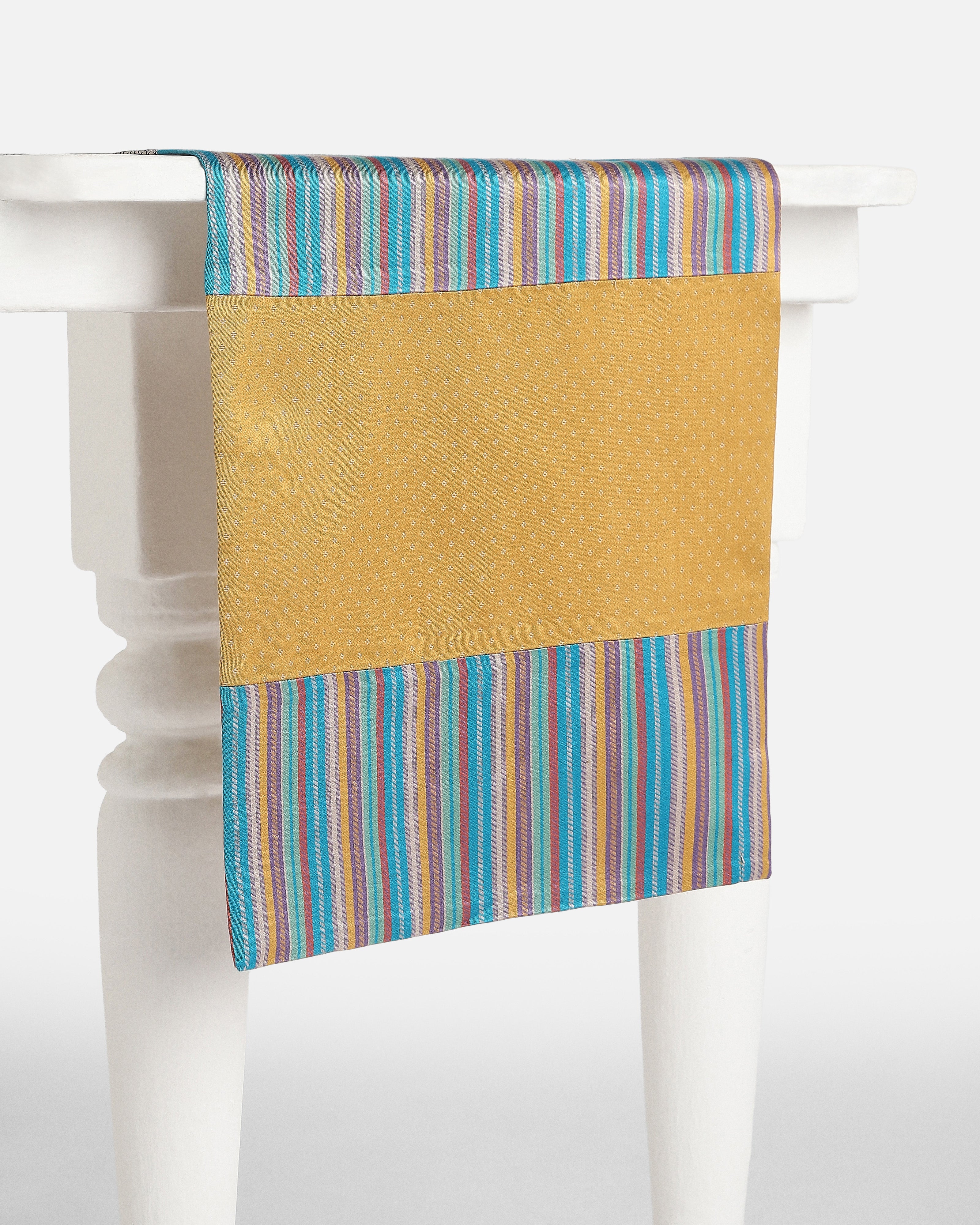 Chandi Banarasi Tanchoi Silk Table Runner