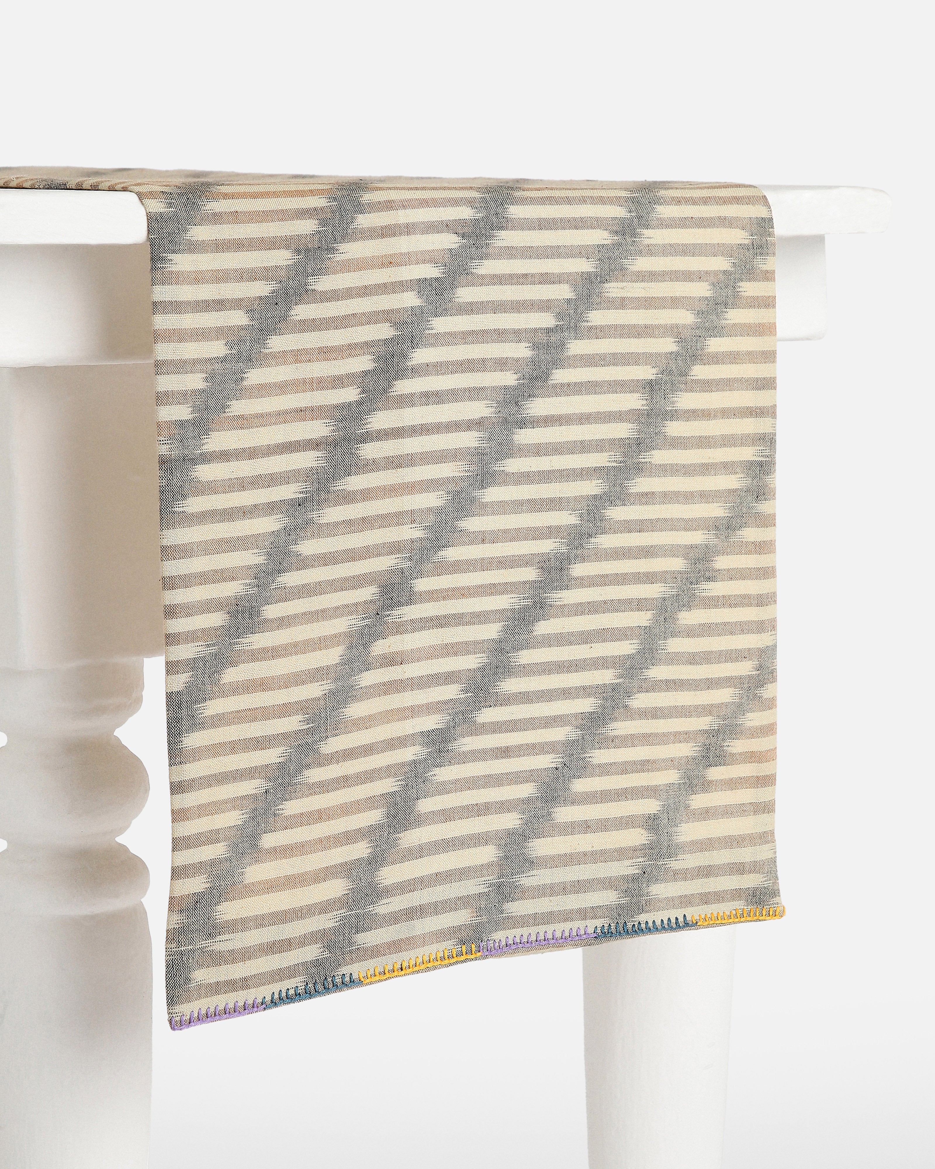 Taaru Pochampally Weft Ikat Cotton Table Runner