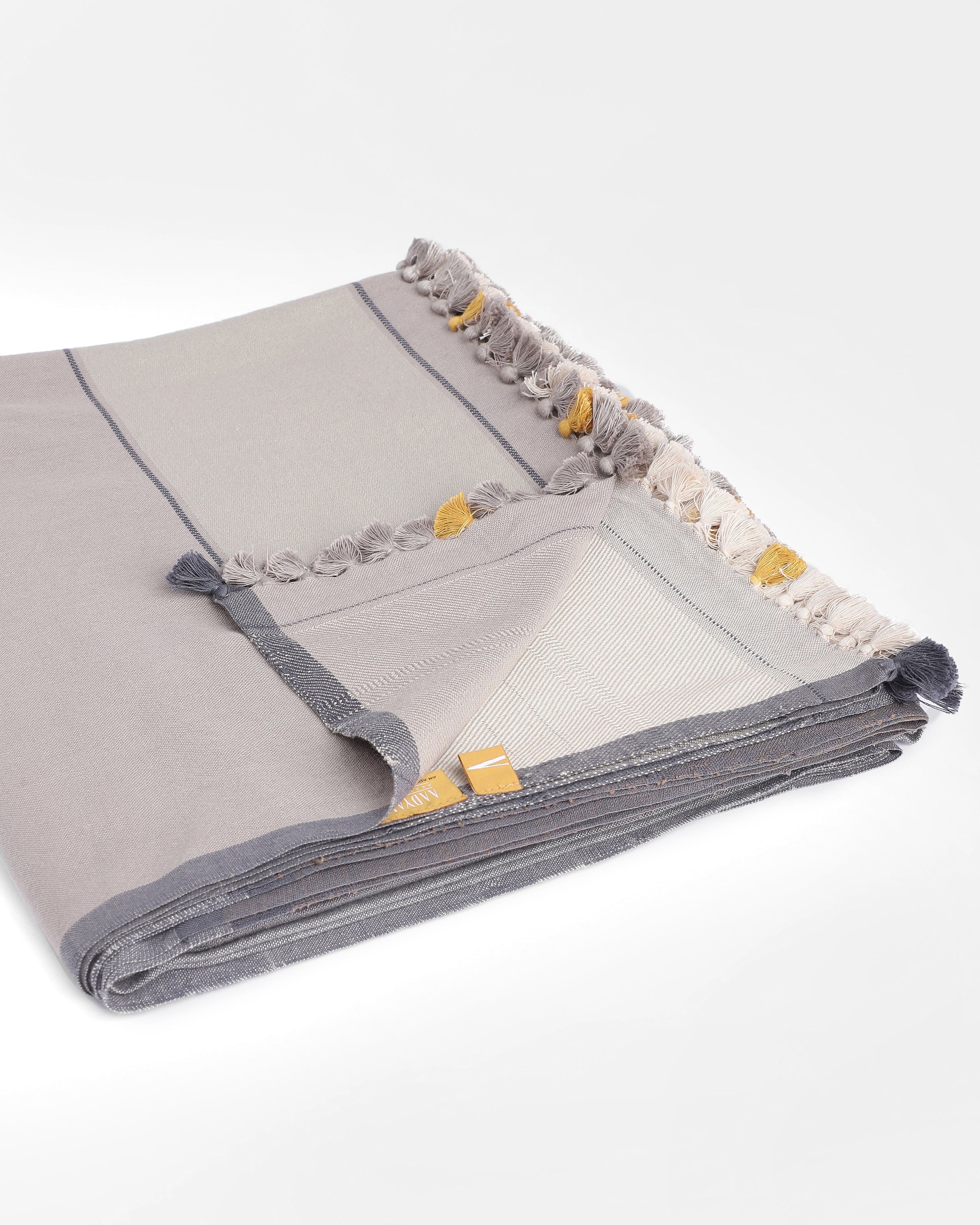 Azra Extra Weft Cotton Bed Cover - Medium Beige